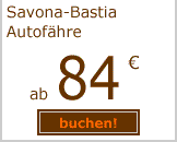 Fähre Savona Bastia ab 84 EUro